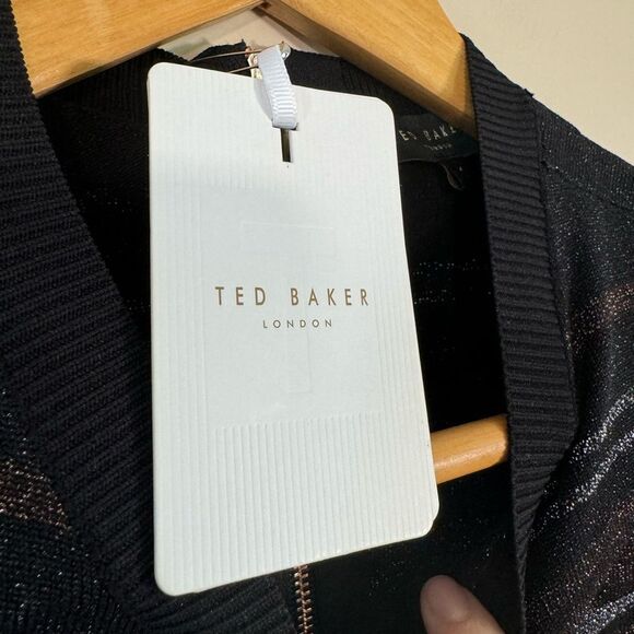 SALE! Black Stripe Ted Baker Bow Cutout Sleeve Sweater Size 1 (4) NWT - Picture 5 of 5